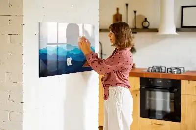 Magnetic marker board with watercolor wash design