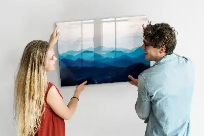 Magnetic marker board with watercolor wash design