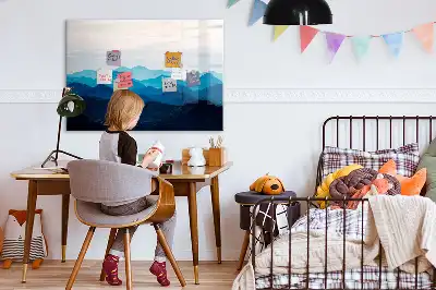 Magnetic marker board with watercolor wash design