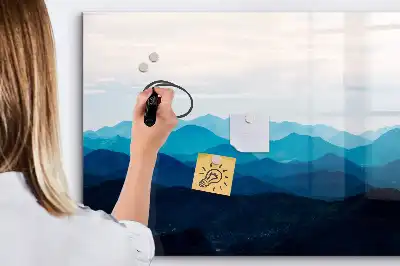 Magnetic marker board with watercolor wash design