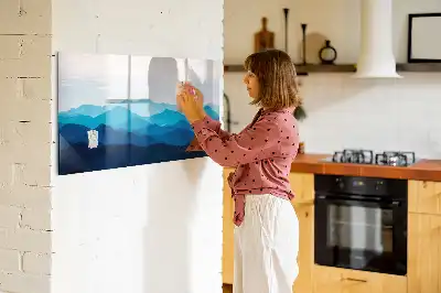 Magnetic marker board with watercolor wash design
