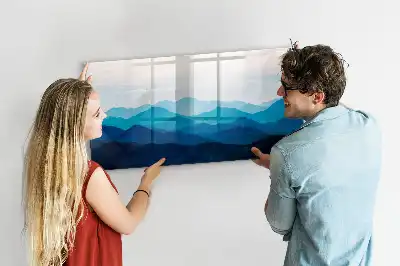 Magnetic marker board with watercolor wash design