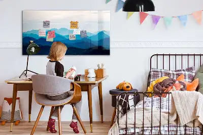 Magnetic marker board with watercolor wash design