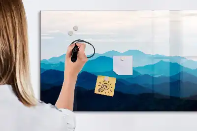 Magnetic marker board with watercolor wash design