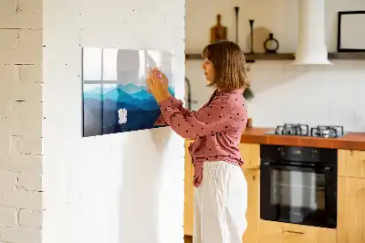 Magnetic marker board with watercolor wash design