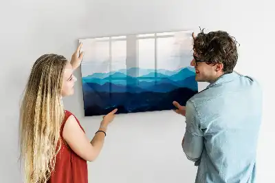Magnetic marker board with watercolor wash design