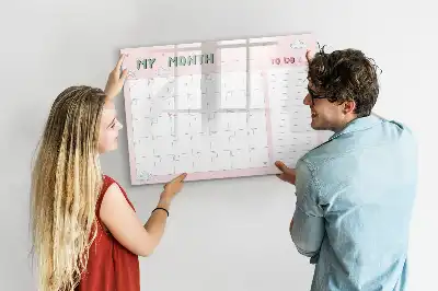 Magnetic glass dry erase board children's monthly planner
