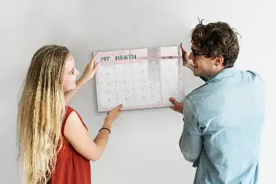 Magnetic glass dry erase board children's monthly planner