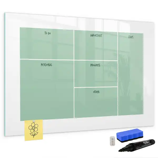 Desk organizer with magnetic marker board