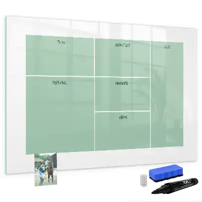 Desk organizer with magnetic marker board