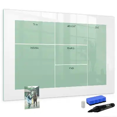 Desk organizer with magnetic marker board