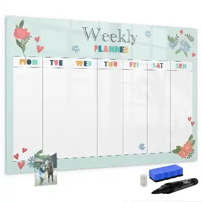 Magnetic marker board weekly planner