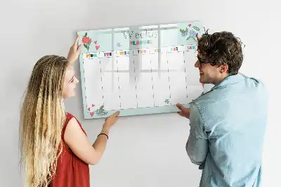 Magnetic marker board weekly planner