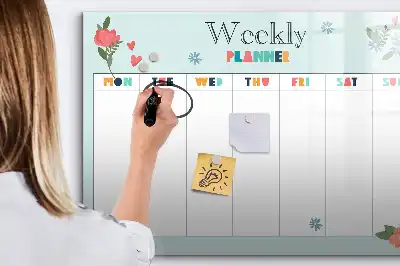 Magnetic marker board weekly planner