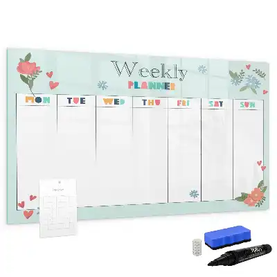 Magnetic marker board weekly planner
