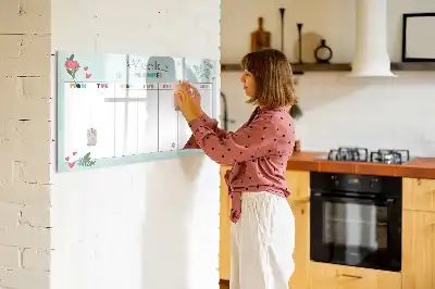 Magnetic marker board weekly planner