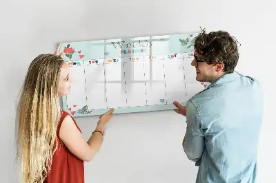 Magnetic marker board weekly planner