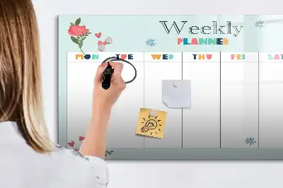 Magnetic marker board weekly planner