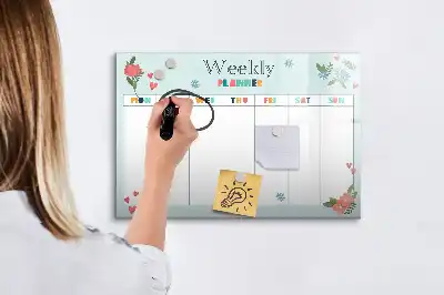 Magnetic marker board weekly planner