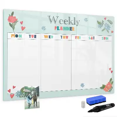 Magnetic marker board weekly planner