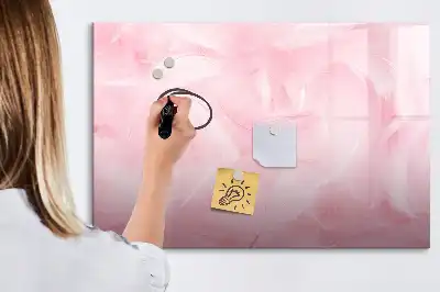 Magnetic glass dry erase board feather abstraction design
