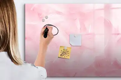 Magnetic glass dry erase board feather abstraction design