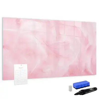 Magnetic glass dry erase board feather abstraction design