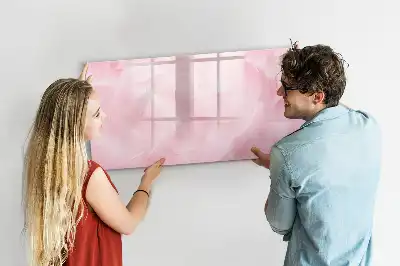 Magnetic glass dry erase board feather abstraction design