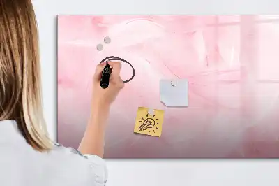 Magnetic glass dry erase board feather abstraction design