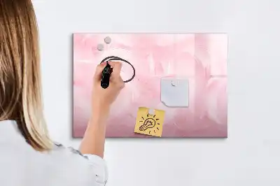 Magnetic glass dry erase board feather abstraction design