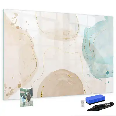 Magnetic marker board with watercolor splatters design