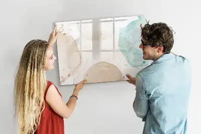 Magnetic marker board with watercolor splatters design