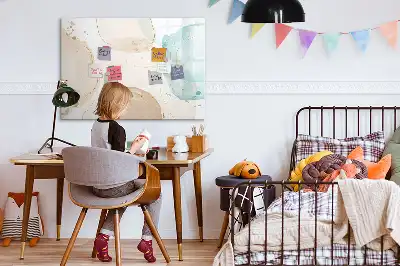 Magnetic marker board with watercolor splatters design