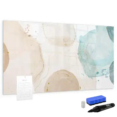 Magnetic marker board with watercolor splatters design