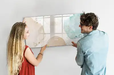 Magnetic marker board with watercolor splatters design