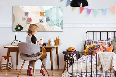 Magnetic marker board with watercolor splatters design