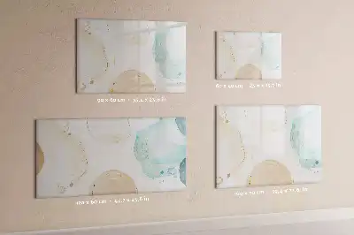 Magnetic marker board with watercolor splatters design