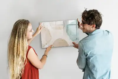 Magnetic marker board with watercolor splatters design