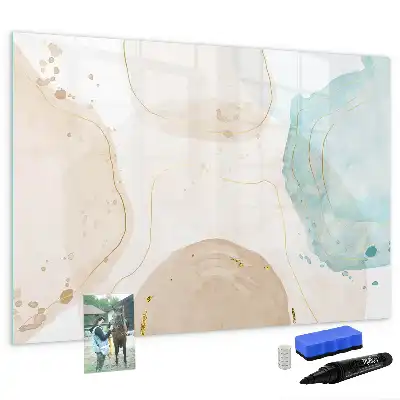 Magnetic marker board with watercolor splatters design