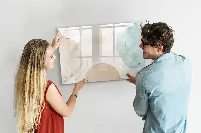 Magnetic marker board with watercolor splatters design
