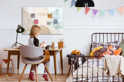 Magnetic marker board with watercolor splatters design