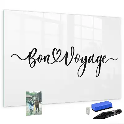 Magnetic marker board with Have a safe trip text
