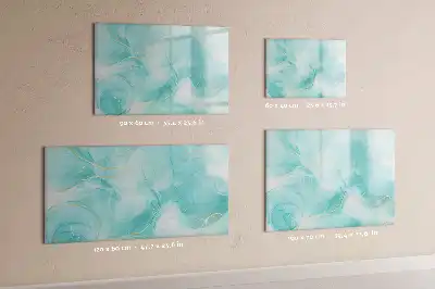 Magnetic glass dry erase board with marble abstraction design