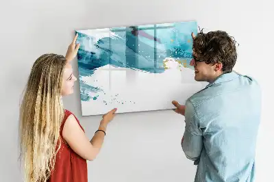 Magnetic marker board brush strokes design