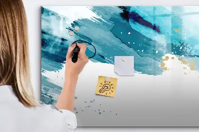 Magnetic marker board brush strokes design