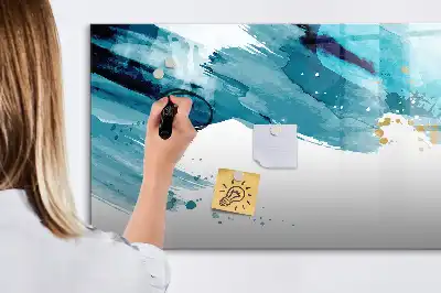 Magnetic marker board brush strokes design