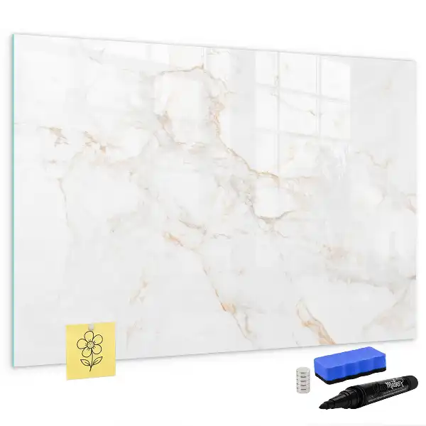 Magnetic glass dry erase board elegant marble design