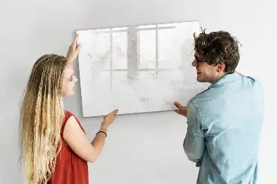 Magnetic glass dry erase board elegant marble design