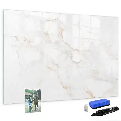 Magnetic glass dry erase board elegant marble design
