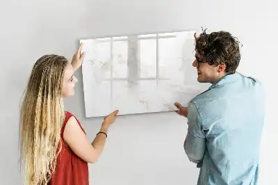 Magnetic glass dry erase board elegant marble design